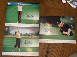 Hunter Mahan, Lorie Kane, Beth Bauer Autographed Upper Deck SP Signature Shots Golf Cards