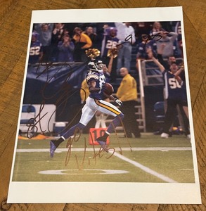 Bernaed Berrian Autographed and Inscribed 99 Yards Minnesota Vikings Football Photo