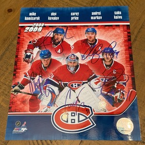 Montreal Canadiens 2008-2009 Team Signed Hockey Photo - Komisarek, Kovalev, Price, Markov, Koivu
