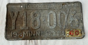 Vintage 1960 Minnesota License Plate
