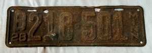 Vintage 1928 Minnesota License Plate