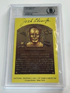 Josh Gibson Jr. Autograph w Beckett Authentication HOF Plaque Card (Josh Gibsons Son)