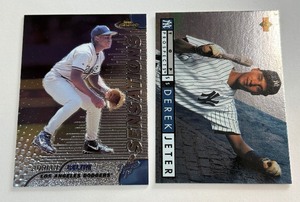 Derek Jeter and Adrian Beltre Rookie Baseball Cards