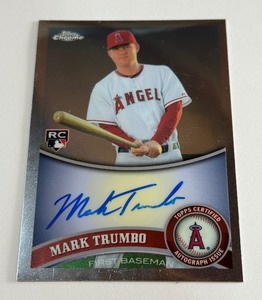 Mark Trumbo RC On-Card Auto 2011 Topps Chrome #178 Rookie Baseball Card
