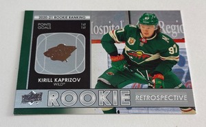 Kirill Kaprizov Rookie Retrospective 2021-22 Upper Deck #RR-1 Minnesota Wild Hockey Card