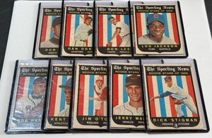(9) 1959 Topps Sporting News Rookie Stars Vintage Baseball Cards