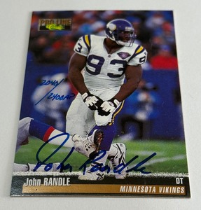John Randle Auto 2400 1995 ProLine Classic Numbered 20402400AP Minnesota Vikings Football Card