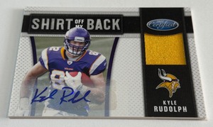 Kyle Rudolph 10 Auto Relic 2011 Certified Shirt off my Back #35 Numbered 0910 RARE Minnesota Vikings Football Card