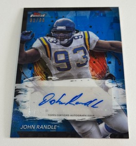 John Randle Auto 99 2024 Topps Finest #FA-JR Numbered 9299 Minnesota Vikings Football Card