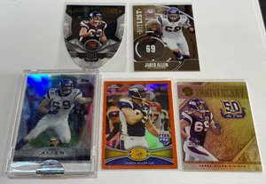 (5) Jared Allen Numbered and Parallels 100, 299 649, 999 - Minnesota Vikings Football Cards
