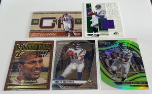 (5) Daunte Culpepper Relicm Numbered, Diecut Minnesota Vikings Fotball Card Lot