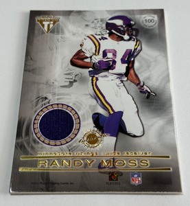 Randy Moss  Daunte Culpepper Dual Relic 2001 PacificTitanium Dual Game Worn Jerseys #100 Minnesota Vikings Football Card