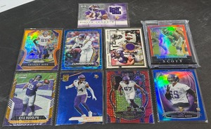 (9) Minnesota Vikings Football Cards - Numbered, Relics, and More - Ingram 49, Barr 249, Bynum 99, Rudolph RC 575 and More