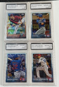 (4) Gem Mint 10 Baseball Slabs - 2015 Topps Chrome RCs - Addison Russell, Archie Bradley, Ryan Rua, Guilder Rodriguez
