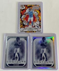 (3) Cam Ward RC Lot - Rookie Football Cards