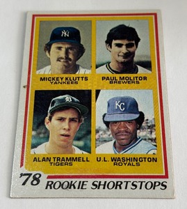 Paul Molitor  Alan Trammell RC 1978 Topps Rookie Shortstops #707 Vintage Baseball Card
