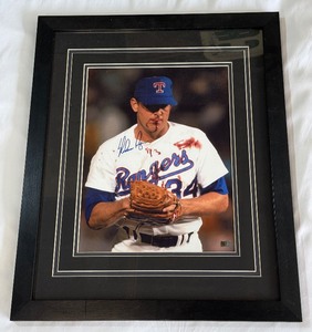 Nolan Ryan Autogaphed Iconic Bloody Fight Photo - Framed and Matted w COA - Baseball