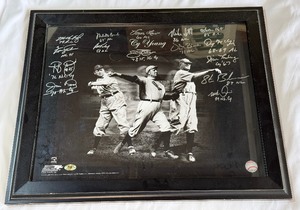 (15) Cy Young Awad Winners Autographed 16x20 Baseball Photo w Jim Palmer, Fergie Jenkins, Vido Blue, Denny McClain and More w CY Inscriptions and COA