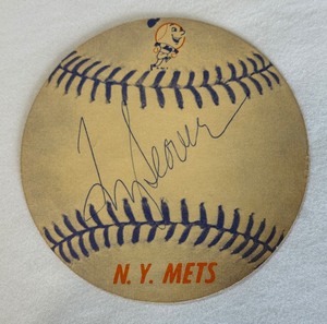 Tom Seaver Autographed New York Mets Vintage Baseball Coaster