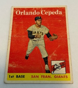 Orlando Cepeda RC 1958 Topps Baseball #343 Rookie Vintage HOF Baseball Card