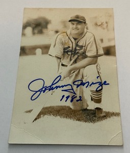 Jonny Mize Autogtaphed Vintage Baseball Post Card