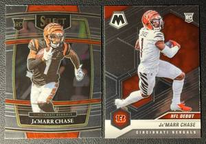 JaMarr Chase 2-Card Rookie Football Card Lot