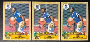 Bo Jackson 1987 Topps 3-Card Rookie Baseball Card Lot