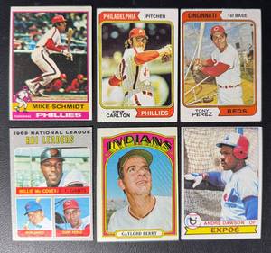6-Card Vintage HOF Baseball Card Lot
