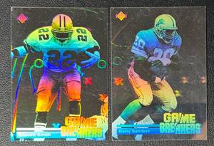 Barry Sanders & Emmitt Smith 1991 Game Breakers Holo Football Card Lot