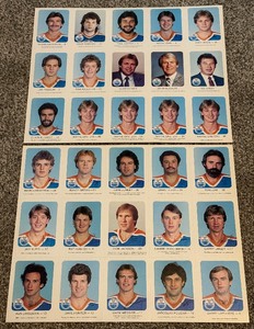 Wayne Gretzky 1982-1983 Red Rooster Edmontoin Oilers Uncut Hockey Cars Sheets w 4 WAYNEs - Vintage RARE