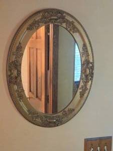 Ornate Framed Oval Wall Mirror