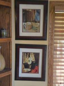 Lot of (2) Framed Contemorary Wall Art  Double Matte