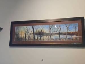 Wilderness Scene Framed Wall Art  Matted