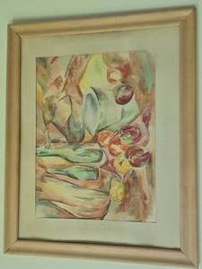 Framed and Matted Painting - Nancy Thompson - Signed , Framed