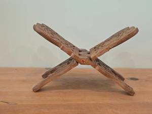 Handcarved Wooden Folding Book Stand