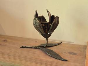 Metal Flower Ash Tray  Candleholder