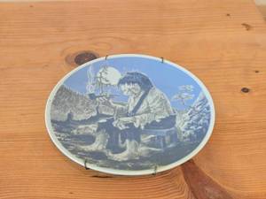 - Santa Claws, A Purrfect Feast, Scaredy Cats, Easter Purrade, Not a Creature Was Purring Porsgrund Collectible Plate - Troll Smoking a Pipe Under the Moon (Norway) with Plate Hanger
