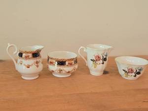 (2) Royal York Bine China Creamer and Sugar Bowl  (2) Royal Grafton Bone China Creamer and Sugar Bowl
