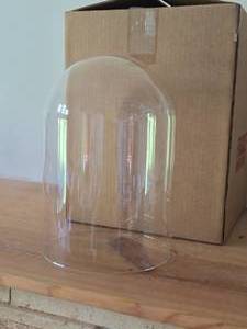 Lot of (2) Clear Glass Cloche Dome 12 x 8