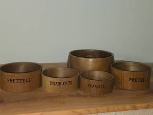 Lot of (7) Wooden Serving Bowls