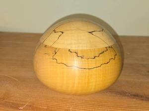 Hand-turned Spalted Beech Wood Lidded Round Storage Box
