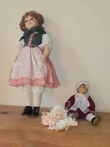 Lot of (3) Porcelain Dolls