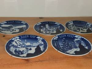 Porsgrund (Norway) Christmas Collectors Plates Set of 5