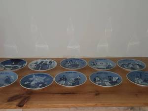 Porsgrund (Norway) Christmas Collectors Plates Set of 10
