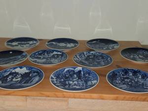 Porsgrund (Norway) Christmas Collectors Plates Set of 10