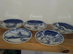 Porsgrund (Norway) Christmas Collectors Plates Set of 5