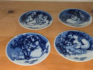 Porsgrund (Norway) Christmas Collectors Plates Set of 4
