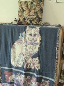 Cat theme Throw Blanket 70x45, Large Cat Pillow, Door Knob Cat Pillow