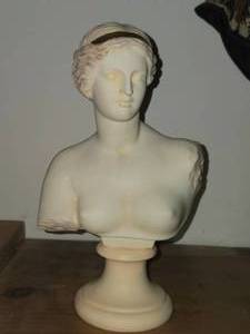 Handcrafted Alabaster Bust of Aphrodite of Melos Venus DeMillo Greek Bust