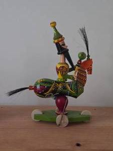 Vintage Cepelia Polish Folk Art Wooden Lajkonik Toy